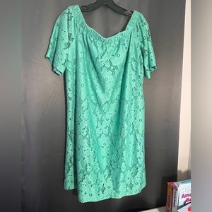 Mint Green lace sleeve mini dress
